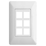 On-Q/Legrand 6 Port AnyPort Designer Wall Plate, White