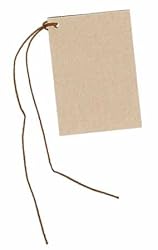 100 Blank KRAFT Hang Tags (1-3/4"x2-1/8") & 100 Cut Strings for Crafts & Gifts. Personalize & Price your merchandise.