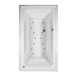 American Standard 2742.328.020 Town Square 6-Feet by 42-Inch Air Bath Tub with Antimicrobial Massage System and Heated Air Injector, White