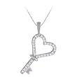 Sterling Silver 0.12 ct. Diamond "Key to My Heart" Pendant with Chain