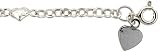 Sterling Silver Rolo Anklet with Teeny Hearts