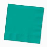 Creative Converting Paper Napkins, 3-Ply Luncheon Size, Tropical Teal Color, 50-Count Packages (Pack of 5)