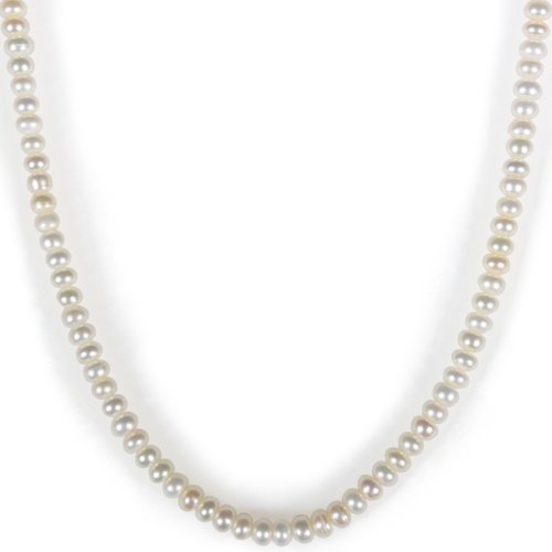 White Freshwater Cultured 6-6.5 mm Button Pearl Endless Necklace, 72