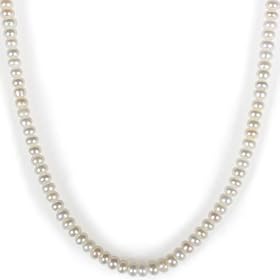 White Freshwater Cultured 6-6.5 mm Button Pearl “Endless” Necklace, 72″