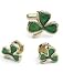 Tuxedo Cufflinks and Studs - Emerald In Shamrock Gold Setting