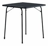 Sieger 211/G Garten-Klapptisch, 70 x 70 cm, Stahlrohrgestell eisengrau, Mecalit-Pro-Tischplatte Schieferdekor anthrazit, Tischh&ouml;he ca. 72 cm