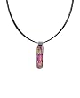 Necklace / Pendant - XP-76- Genuine Handmade Dichroic Glass Pendant Hung on a 16" Stainless Steel Black Colored Multi-Strand Cord + 2" Extension Chain ~ .925 Sterling Silver