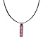 Necklace / Pendant - XP-76- Genuine Handmade Dichroic Glass Pendant Hung on a 16" Stainless Steel Black Colored Multi-Strand Cord + 2" Extension Chain ~ .925 Sterling Silver
