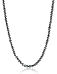 Sterling Silver 4mm Faceted Hematite Bead Necklace, 24"