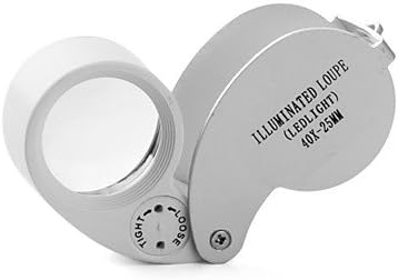 Stars Mini 40X 25mm Jewelry Loupe Magnifier with LED