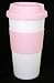 Pretty Pink and White Reusable Coffee Cup, 16 Oz., BPA Free