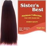 Sister's Best Human Weaving Hair Yaki Straight 18 inch - Color 33 - Dark Auburn