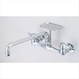 Wall Mount Faucet with 8 Centers and 12 Spout in Polished Chrome