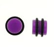 No Piercing Required - High Quality Purple Acrylic Fake Plugs - Imitation 0G with Rubber Bands - Very Strong Magnets - Sold as a Pair
