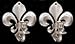 Set of TWO Metal CANDLE holder Wall SCONCE Fleur de Lis HOME decor 2 sconces