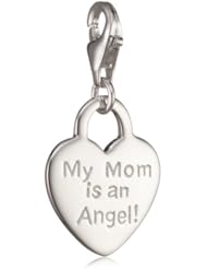 VINANI brand Germany 925 Sterling Silver Charm Pendant Heart shiny Inscription "My Mom is an Angel" HHM