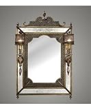 Fine Art Lamps 576555 Byzance 2 Light Mirror in Antique Gilt Bronze with Features hand blown pale amethyst shades glass