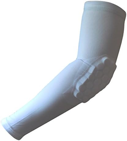 SoEnvy Kids and Unisex Adult Power Honeycomb Designed Padded Arm Sleeve Support (White, X-Small)