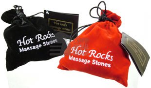 Hot Rocks Heat Therapy Massage Stones Set In Velvety Drawstring Pouch