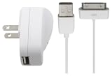 Accell L114B-004J USB/30-Pin Cable Plus AC Charger for iPod/iPhone (4 Feet, White)