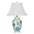 Kamegata Blue Shells On Celadon Table Lamp - Blue (26")