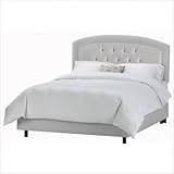 Tufted Arch Bed in Shantung Silver Size: Full