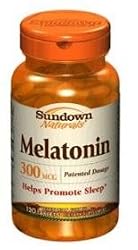 Sundown Naturals Melatonin, 300 mcg, Tablets, 120 ct.