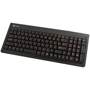 104 Keys USB2/PS2 KR6820E-BK Blk I Rocks Orange Led Back Light