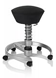 SWOPPER STANDARD 3D-Aktiv-Bürostuhl Hocker Sitzpolster Normal, Farbe schwarz, Federfarbe schwarz, Basis Titan, Fussring mit Rollen nach DIN EN 12529, Feder SMALL 40 - 80 kg (SWOPS10TRSML)