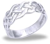 IMAGE OF Ladies Silver Celtic Weave Oblong Ring - Gift Boxed 8.5