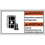 Bilingual Vinyl Sign - Warning Hazardous Material Storage Area