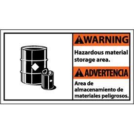 Bilingual Plastic Sign - Warning Hazardous Material Storage Area