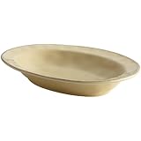 Rachael Ray Cucina Dinnerware 12-Inch Stoneware Oval Serving Bowl, Almond Cream