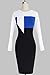 JOYEASYBUY Women's Elegant Colorblock Contrast Patchwork Wear to Work Bodycon Dress
