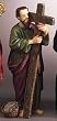 St. Andrew Patron Saint Statue - 3.5" - Ceramic Painted