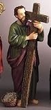 St. Andrew Patron Saint Statue - 3.5" - Ceramic Painted