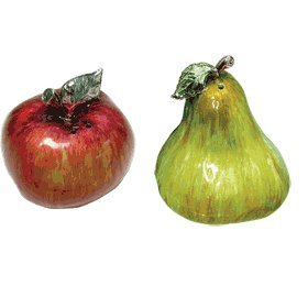 Hand Painted Apple Pear Pepper Shakers