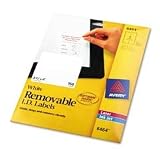 Avery Removable 3-1/3 x 4 Inch White ID Labels 150 Pack (6464)