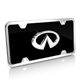 Infiniti Black Acrylic License Plate with Chrome Frame