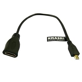 Kmashi 1ft 1feet 30cm Gold-plated High Speed Micro HDMI Male (Type D) to HDMI v1.4 Female (Type A) Adapter Extension Cable Cord for ASUS Transformer Infinity TF700, Amazon kindle fire HD