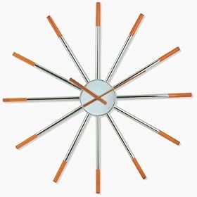 Kito Design 50s Retro Kitsch Cool Wall Clock Orange (WO04OR)