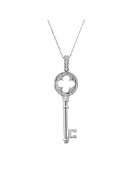 10k White Gold 1/6 cttw, H-I Color, I1-I2 Clarity, Diamond Pendant Necklace, 18"