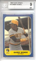 1986 Barry Bonds Fleer Update Baseball MLB Rookie Cards - Professionally Graded by Beckett a BGS 9 (San Francisco Giants)