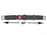 2-Point Lap Seat Belt, Black, 90 Inch Length, with Push Button Release