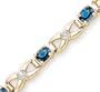 14k Yellow Gold Blue Sapphire Diamond XOXO Bracelet