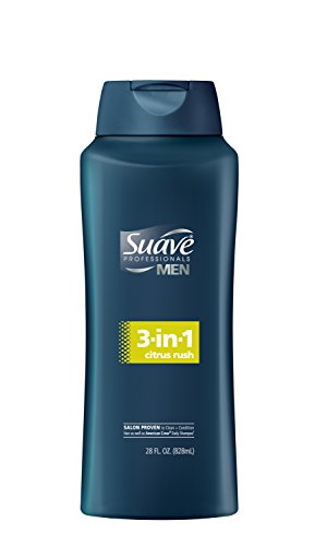 Suave Professionals Men 3-in-1 Shampoo + Conditioner + Body Wash, Citrus Rush 28 oz
