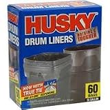 Husky Drum Liners, 55 Gal Clear