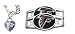 Atlanta Falcons Heart Bracelet/Shoe Thingz Charm Package