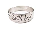 Sterling Silver Medieval Viking Futhark Runic Ring With Runes