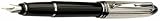 02142 AURORA B14/CN-EF STERLING SILVER CAP BLACK BARREL FOUNTAIN PEN Extra Fine Nib
